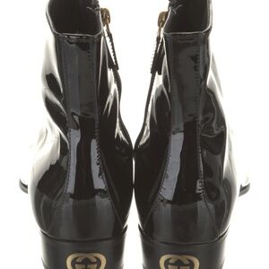Gucci Glossy Black Ankle Booties